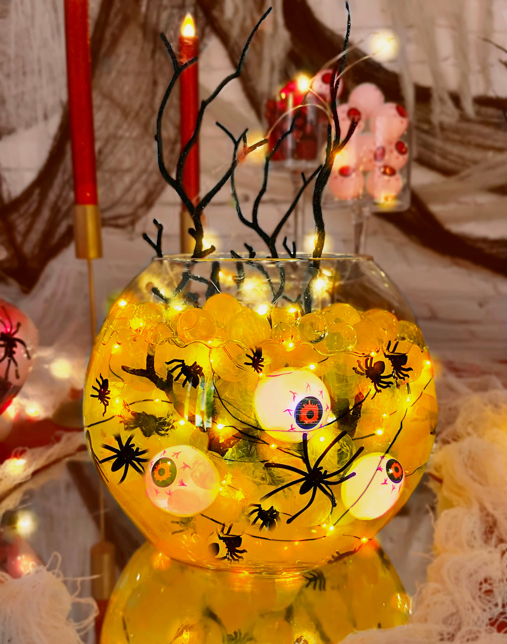 140+ Pièces Remplissage Vase Halloween - Perles Acrylique Fantôme, Citrouille, Botte Sorcière