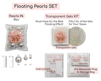 75 Floating Red Pearls-Shiny-Jumbo Sizes-1 Pk Fills 1 Gallon of Gels for Floating Effect-With Measured Gels Kit - Option 3 Fairy Lights - Vase Decorations