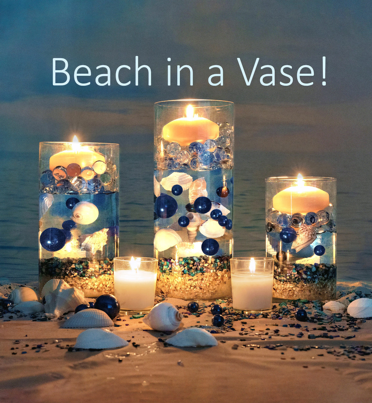 Flameless Sea Shell Decor Turquoise-Seashell LED by BeachBasket  Beach  wedding centerpieces, Beach centerpieces, Sea shell decor