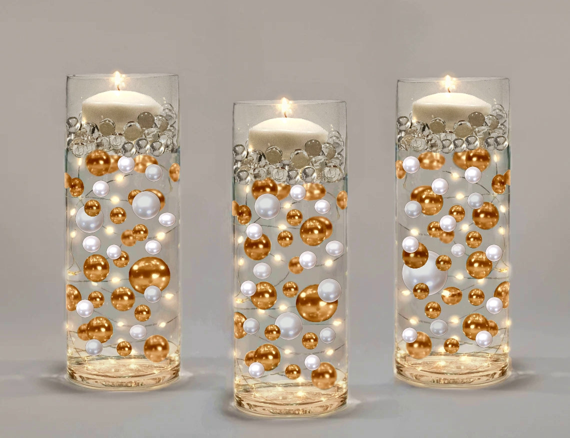 Bungalow Daisy Ivory Plastic Pearl Vase Fillers – 80pcs, No Hole, Floating Pearls