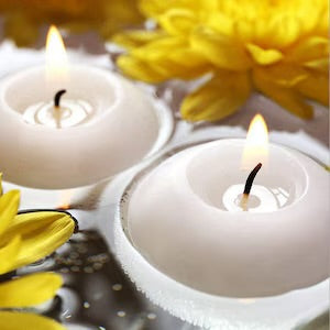 Vela flotante rosa rubor de 3", juego de 4 velas, sin perfume.