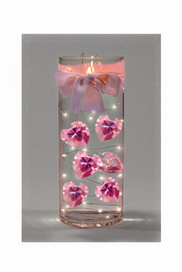 Perles de corail rose "flottantes" - Remplisseurs de vase sans trou et de tailles assorties pour décorer les centres de table