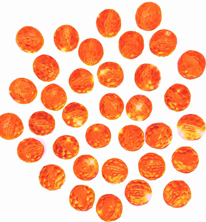 أحجار برتقالية متلألئة دائرية - كيس 1 رطل - زينة مزهرية ومبعثر للمائدة