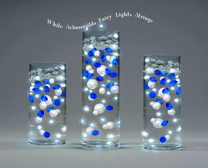 recyclez ! Perles "flottantes" bleu marine (bleu royal) - Sans trou Jumbo/Tailles assorties - Décorations de vase