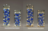 Schwebende Sterne, glitzerndes Blau, füllt Gallonen für Ihre Vasen, einschließlich transparenter Wassergel-Kits für einen schwebenden Look, Option für tauchfähige Lichterketten, atemberaubende Vasendekorationen