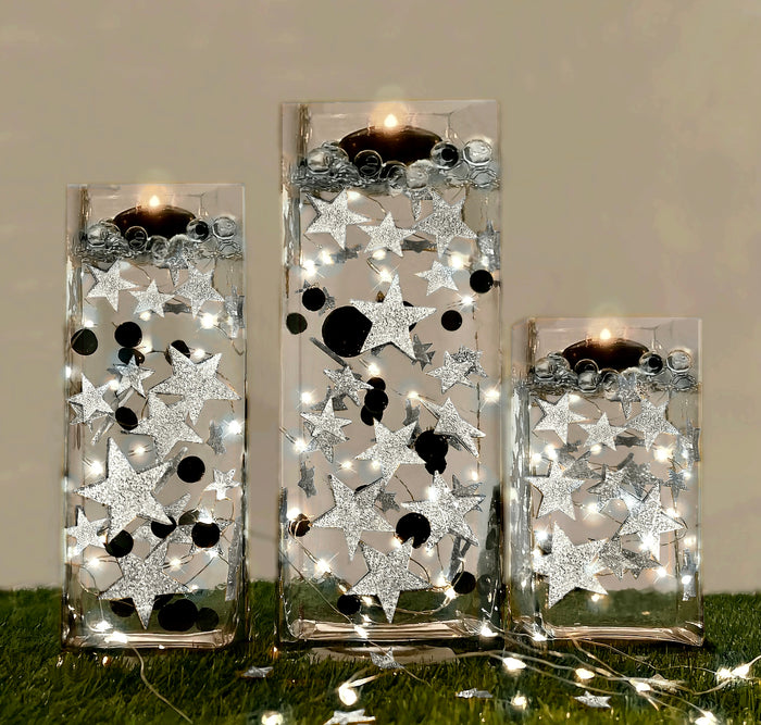 recyclez ! Perles d'argent "flottantes" - Décorations de vase sans trou Jumbo/Tailles assorties