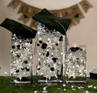 Floating Silver Stars Glitter-Fills Gallons for Your Vases With Transparent Floating Gels Kit+Option of Submersible Fairy Lights-Stunning Vase Decorations
