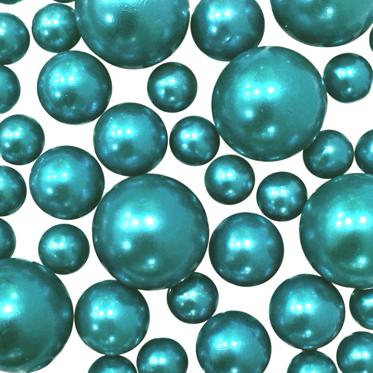 "Floating" Turquoise - Robin Egg Blue Pearls - No Hole Jumbo & Assorted Sizes Vase Decorations