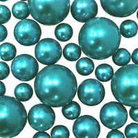 "Floating" Turquoise - Robin Egg Blue Pearls - No Hole Jumbo & Assorted Sizes Vase Decorations