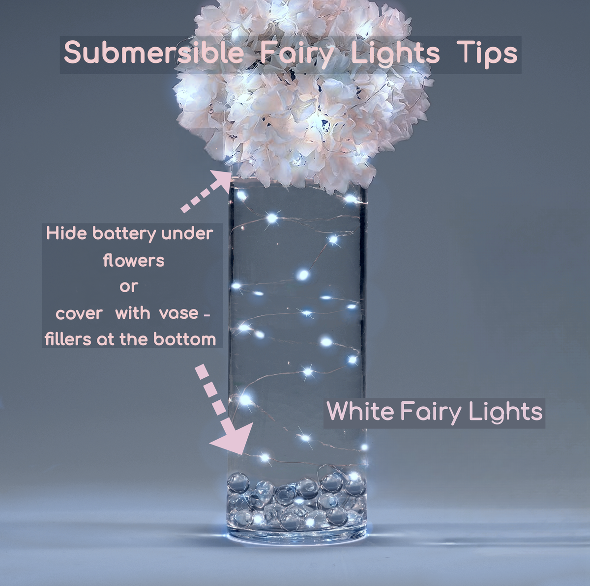 Feenhafte LED-Lichterkette – Wahl zwischen warmweiß oder weiß – Girlan – Floating Pearls®