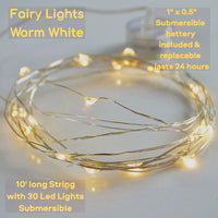 3 Led Fairy Lights Strings-Fully Submersible-Choice of Warm White or White-Pearls Are Not Included