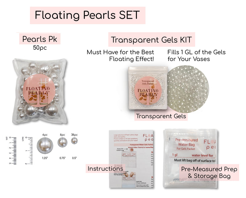 50 Floating Ivory-Off White Pearls - Shiny - 1 Pk Fills 1 Gallon of Ge –  Floating Pearls