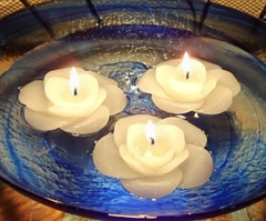 Velas flotantes de flor de marfil de 3