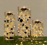 Floating Stars Glitter Gold-Fills 1 GL for Your Vases-Including Transparent Water Gels Kits for Floating Look-Option of Submersible Fairy Lights-Stunning Vase Decorations