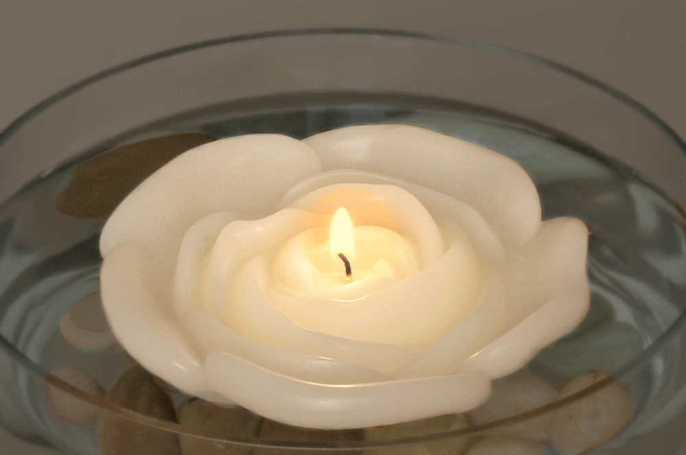 Bougies flottantes à fleurs de 3,75 po. Ensemble de 3 non parfumées