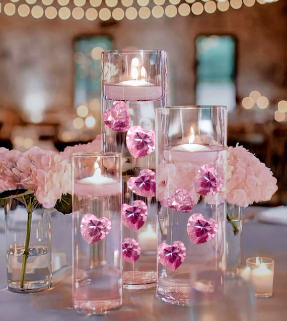„Floating“ Pink Coral Pearls – No Hole Jumbo & Assorted Sizes Vase Fillers for Decorating Centerpieces