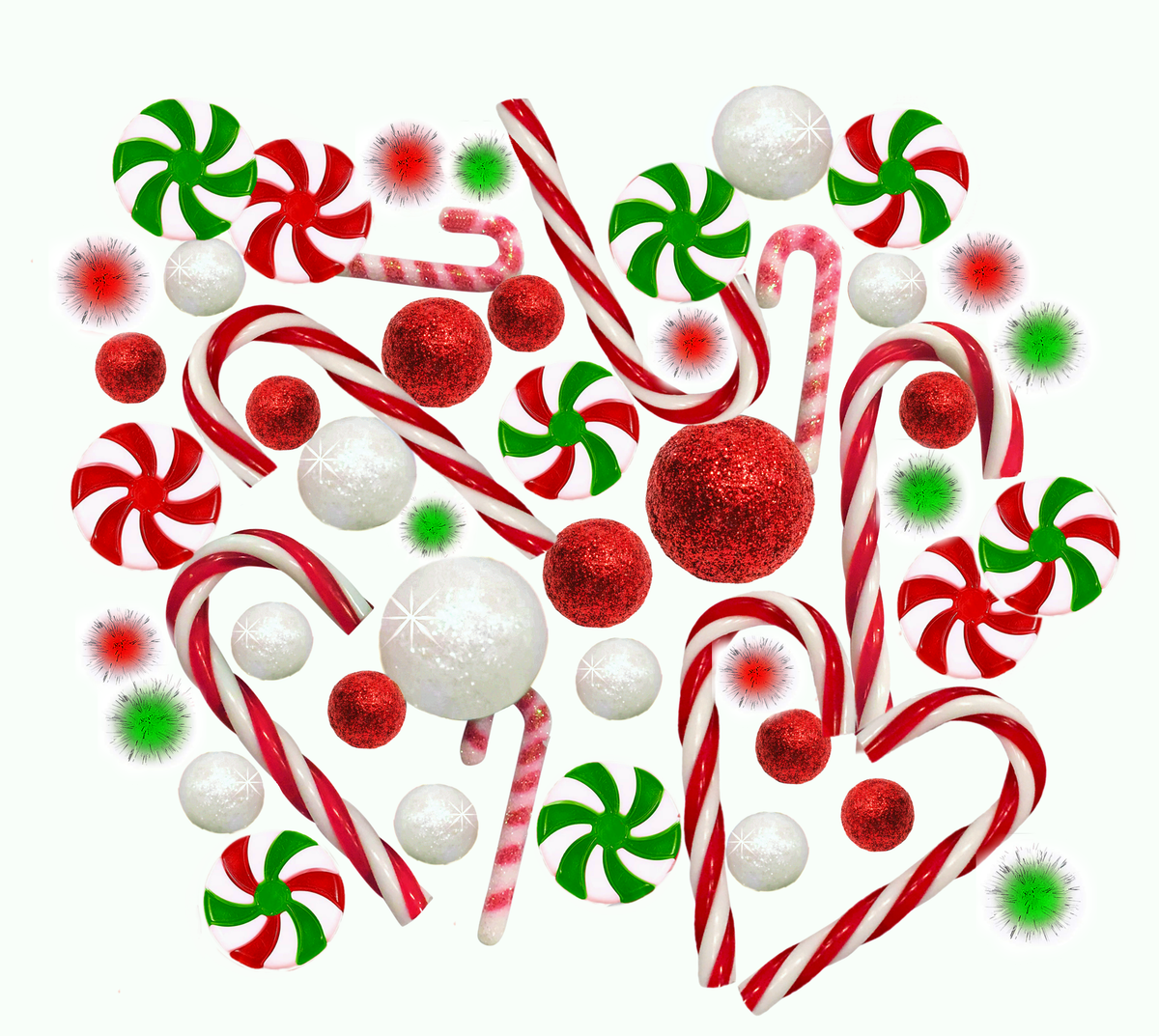 Christmas Floating Candy Canes, Peppermints, Lollipops, Red, Green Gem –  Floating Pearls