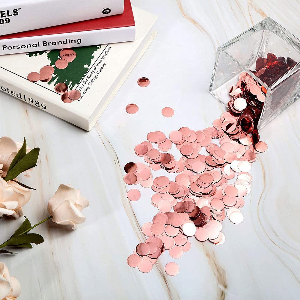 200 Confettis Or Rose Pour Décoration De Table D'anniversaire 35 Ans - Or Rose, Non Comestible - 4