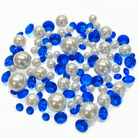 recyceln! "Floating" Navy (Königsblau) Perlen - Jumbo ohne Loch/verschiedene Größen - Vasendekorationen