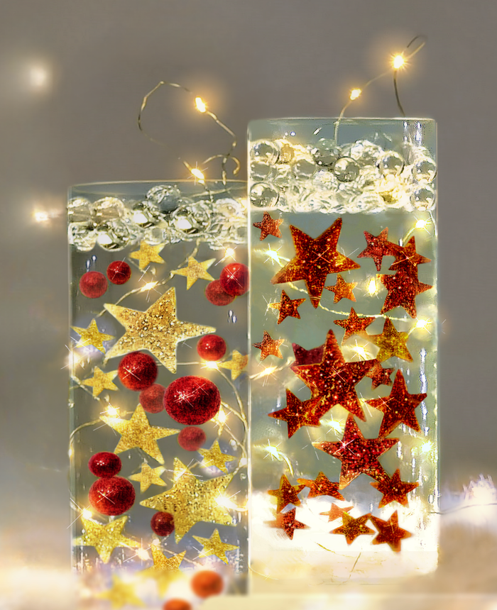 Floating Red Stars-Sparkling Large Sizes-Fills 1 Gallon for Your Vases ...