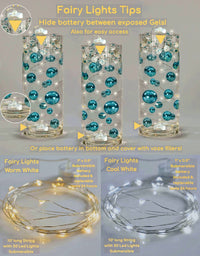 100 rellenos de jarrón de perlas y gemas neutras "flotantes" para baby shower, tamaños gigantes/variados, decoraciones de jarrón y esparcidores de mesa