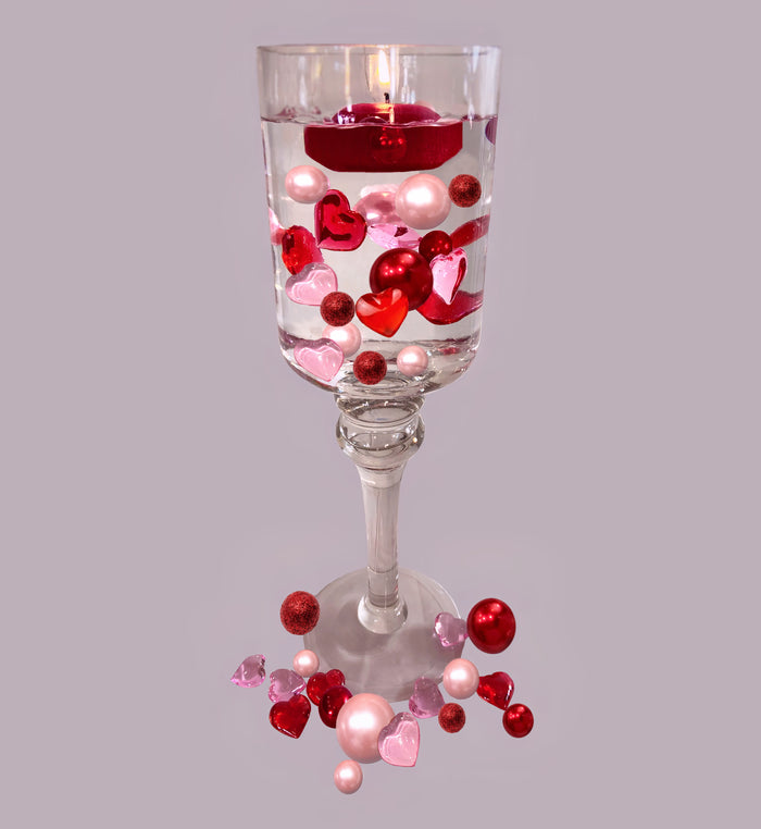 Floating Big Heart Submersible & Fillable with Your Choice of Pearls  colors- Stunning Centerpiece Decorations