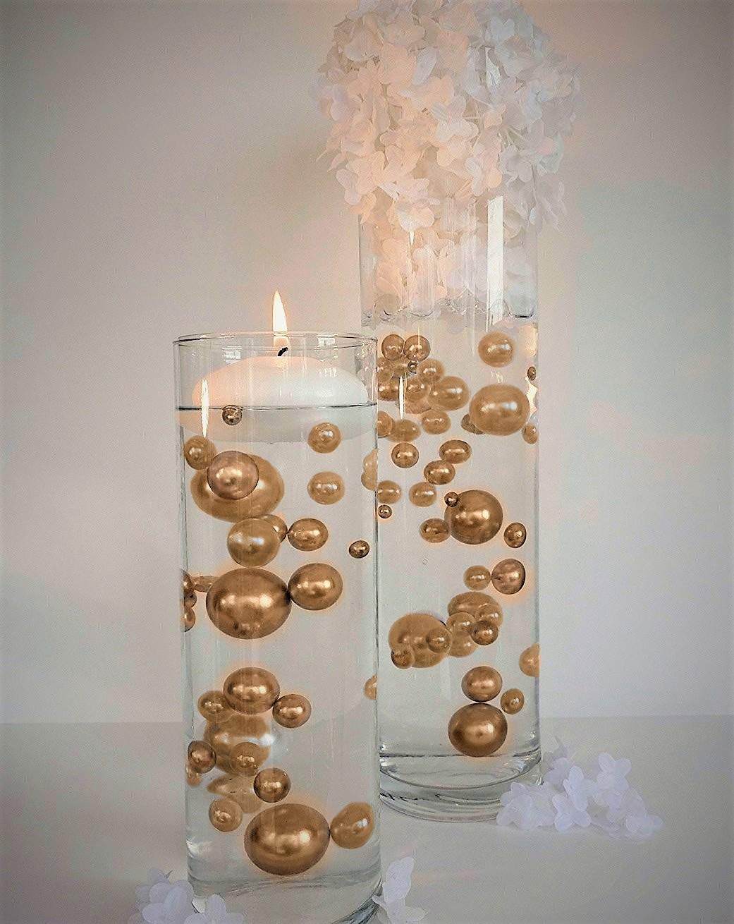 3.25" Gold Floating Candles. Set of 3 Candles-Unscented