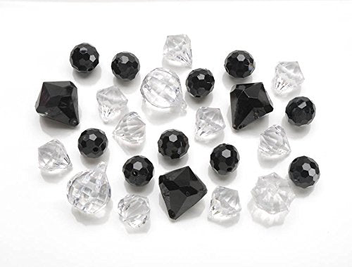 Diamants et gemmes décoratifs noirs et cristal