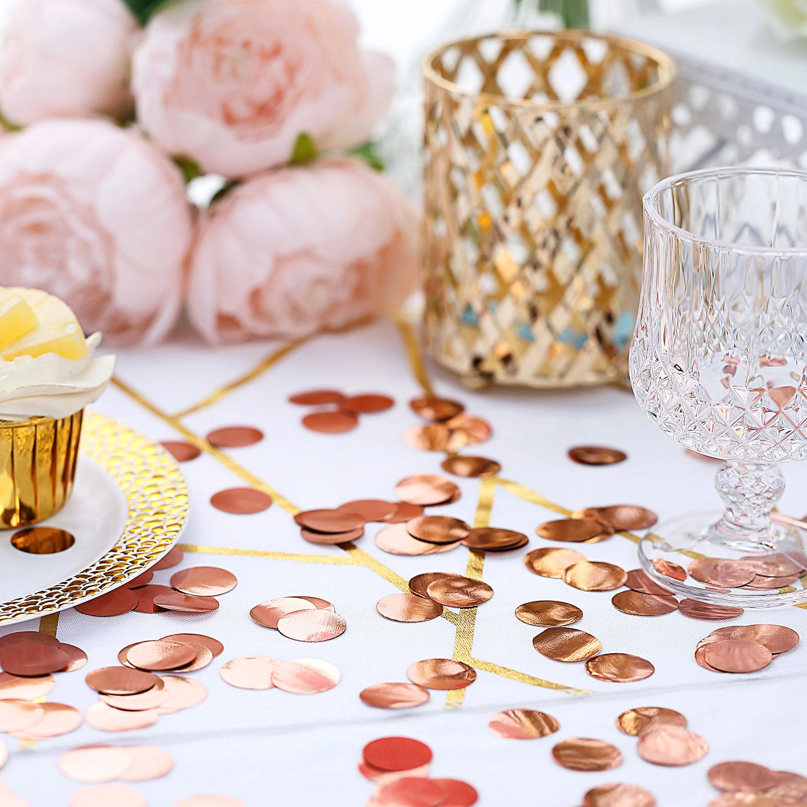 Confettis flottants argent métallique avec option guirlande lumineuse -  décorations de vase et dispersion de table