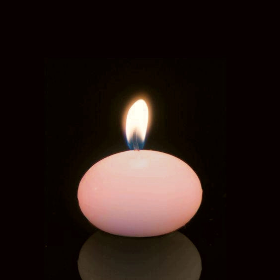 Juego de 12 velas flotantes de color rosa rubor de 1.5 in, sin perfume.
