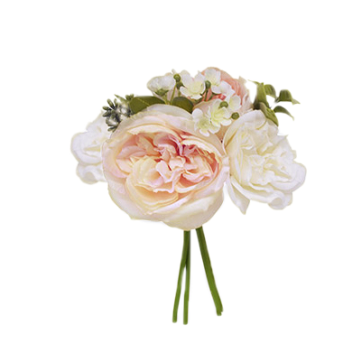 Spring Rose Bouquet - Ivory, Blush, & Peach