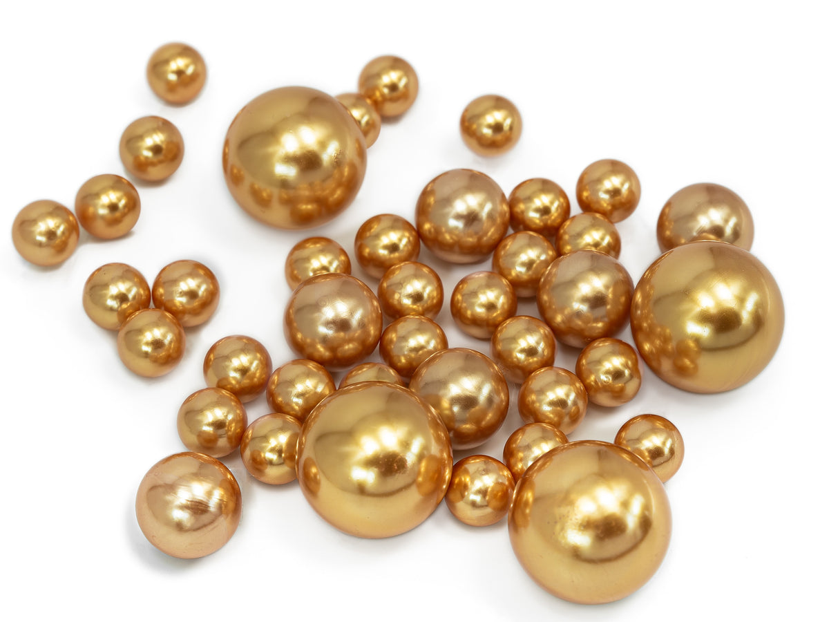 Perlas de oro para decoración de jarrones y esparcimiento de mesa –  Floating Pearls