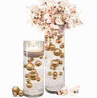 100 "Floating" Gold Pearls & Matching Sparkling Gem Accents - With Measured Gels Kit - Option 6 Fairy Lights - Vase Decorations