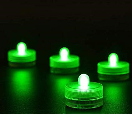 Green LED Tea Lights - Waterproof