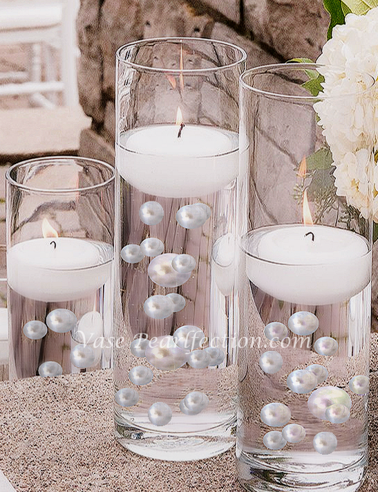 SDQCLIIF 12 Sets of Floating Pearls for Centerpieces, Wedding Decorations for Tables, Vase Floating Pearls, Vase Filling and Floating Candle