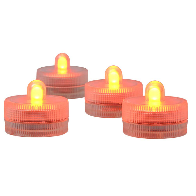Bougies chauffe-plat LED submersibles orange - étanches