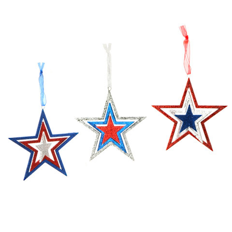 نجوم لولبية أمريكانا الوطنية - مجموعة من 3 - 4.5 بوصة لكل منها