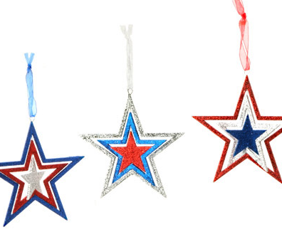 Patriotische Americana-Spiralsterne – 3er-Set – jeweils 4,5 Zoll