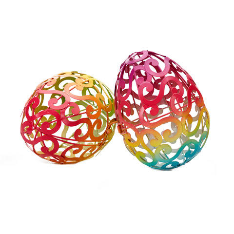 * التخليص * قوس قزح Scroll Egg - X Jumbo - لتزيين عيد الفصح