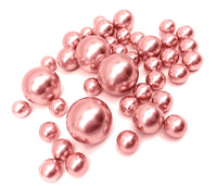 Perlas de oro rosa claro "flotantes" - Decoraciones de jarrón sin agujeros Jumbo/varios tamaños