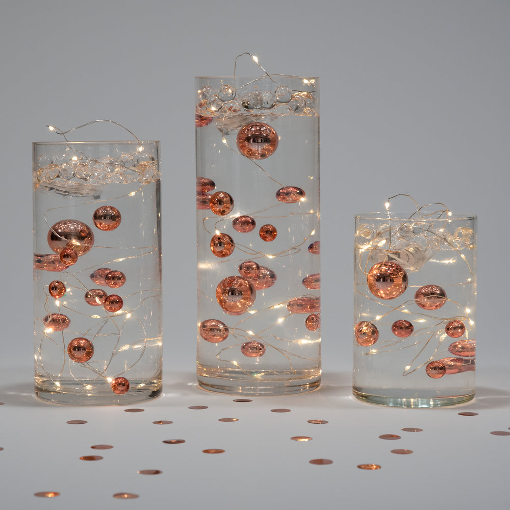 Floating Metallic Rose Gold Pearls 1 Pk Fills 1 GL for Your Vase W Floating Pearls