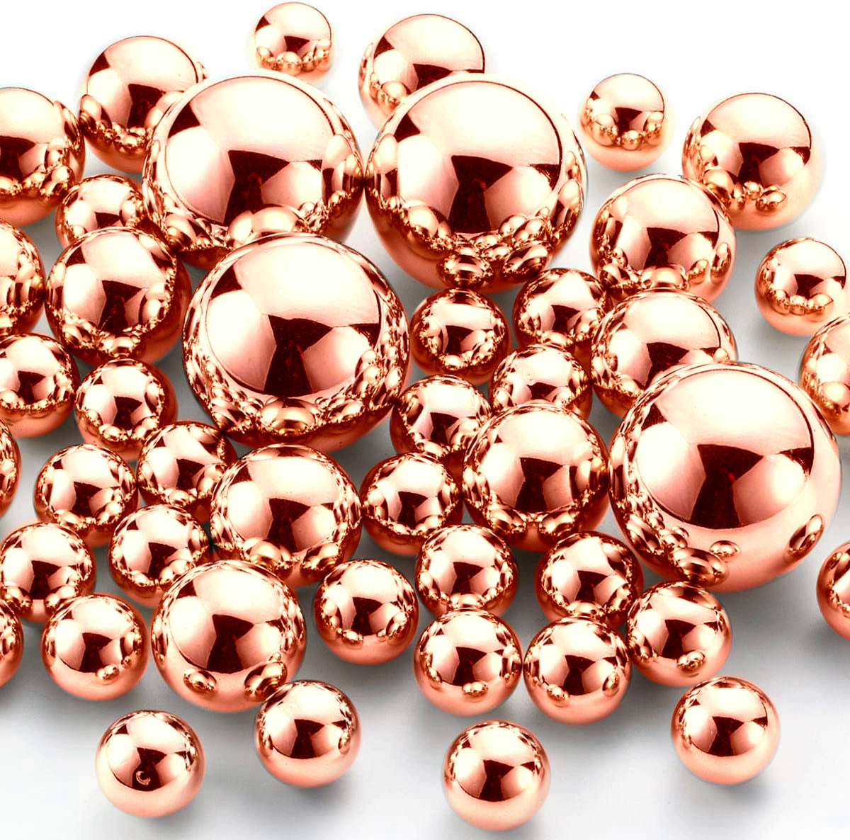 Perles flottantes métalliques en or rose - Avec option guirlande