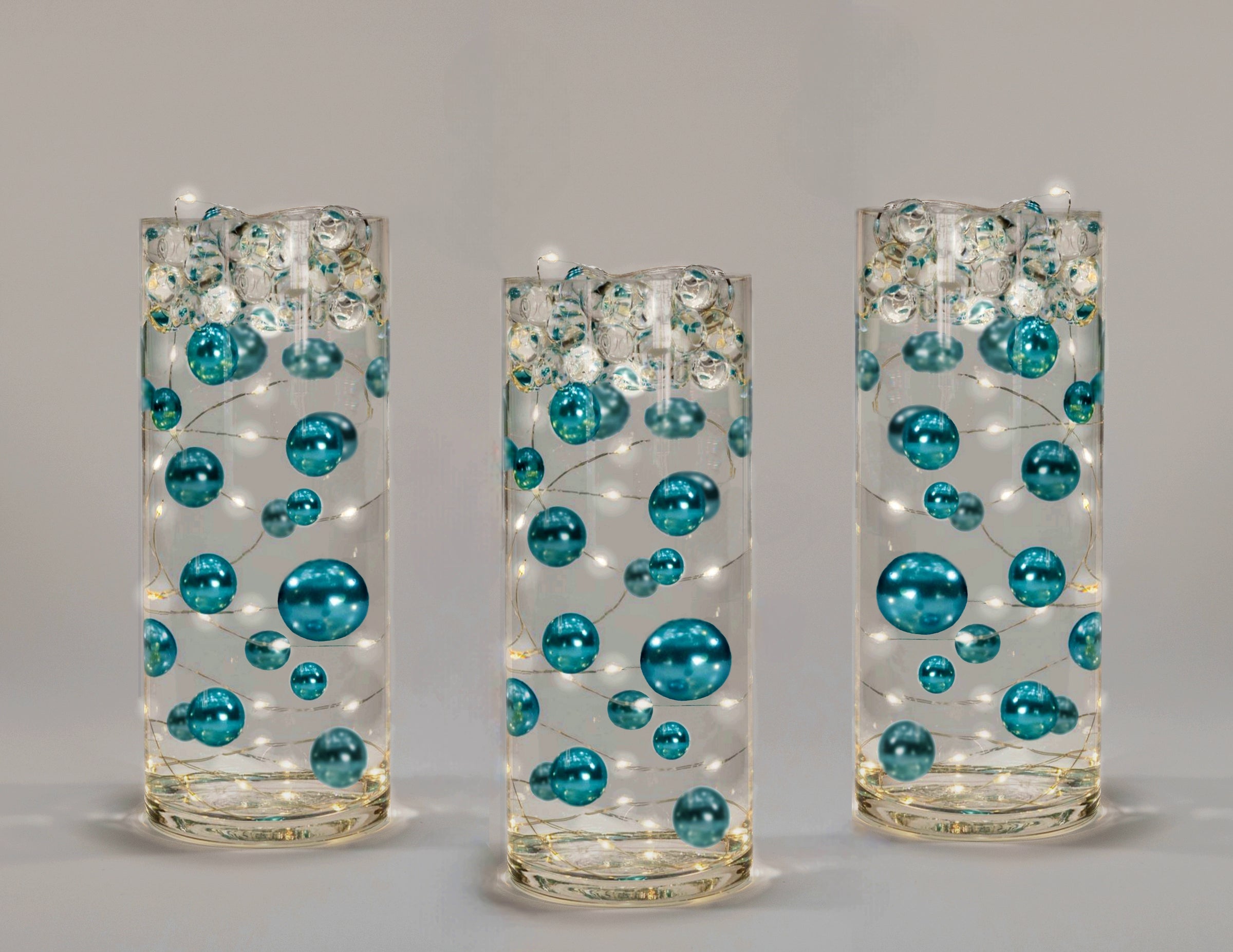 Glass Float with LED Lights, Turquoise