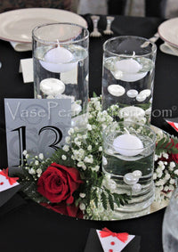 Floating White Pearls-Shiny-Jumbo Sizes-Fills 1 Gallon of Floating Pearls & Transparent Gels For Your Vases-With Measured Transparent Gels Floating Kit-Option: 3 Submersible Fairy Lights-Vase Decorations