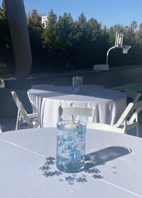 100 "צף" כחול אבני חן ופנינים אגרטל וקישוטי פיזור שולחן