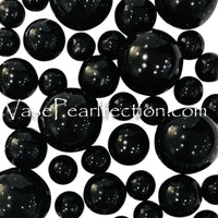 50 Floating Black Pearls-Jumbo Sizes-1 Pk Fills 1 Gallon of Transparent Gels for Floating Effect-With Measured Gels Kit-Option: 3 Fairy Lights-Vase Decorations
