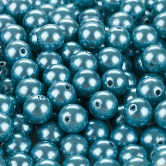 Montana Blue Transparent Freshwater Pearl Plastic Beads (50g)