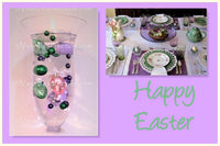 بيض عيد الفصح ولآلئ "عائمة" - ديكورات مزهرية بأحجام كبيرة ومتنوعة ومبعثر للمائدة