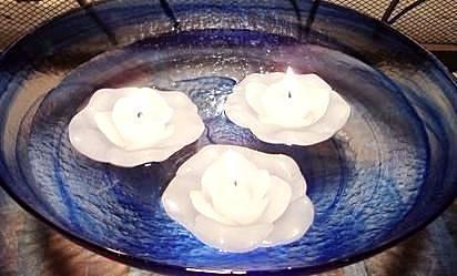 3.75" Flower Floating Candles. Set of 3-Unscented