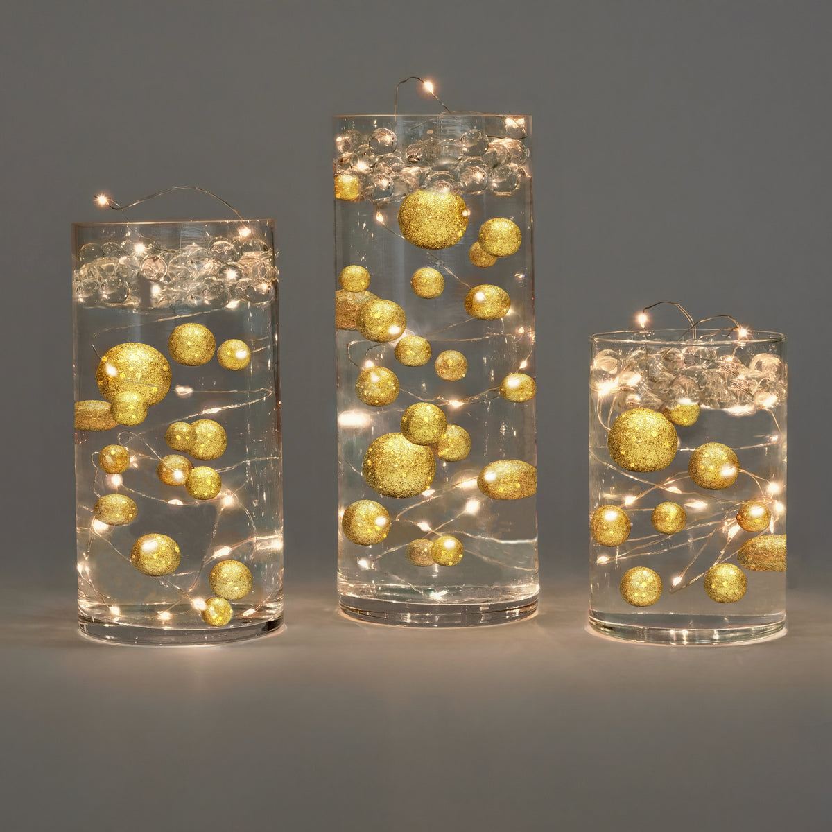 Floating Stars Glitter Gold-Large Sizes-Fills 1 GL for Your Vases-Incl –  Floating Pearls
